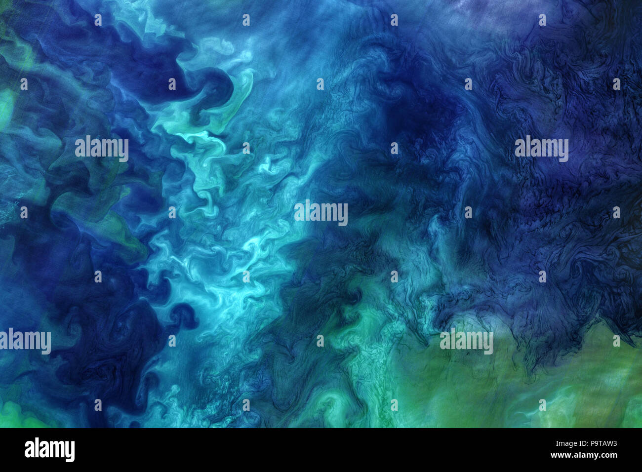 NASA-Satellitenbild von Phytoplankton in Chukchi Sea, Alaska, USA, 6. Juni 2018 Stockfoto