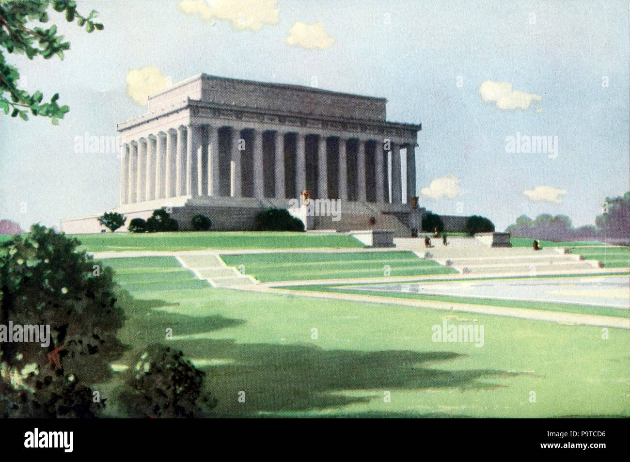 . Englisch: Farbe der Zeichnung das Lincoln Memorial in Washington, D.C. veröffentlicht 1921 335 Collier's 1921 Vol 5 Frontispiz - Lincoln Memorial Stockfoto