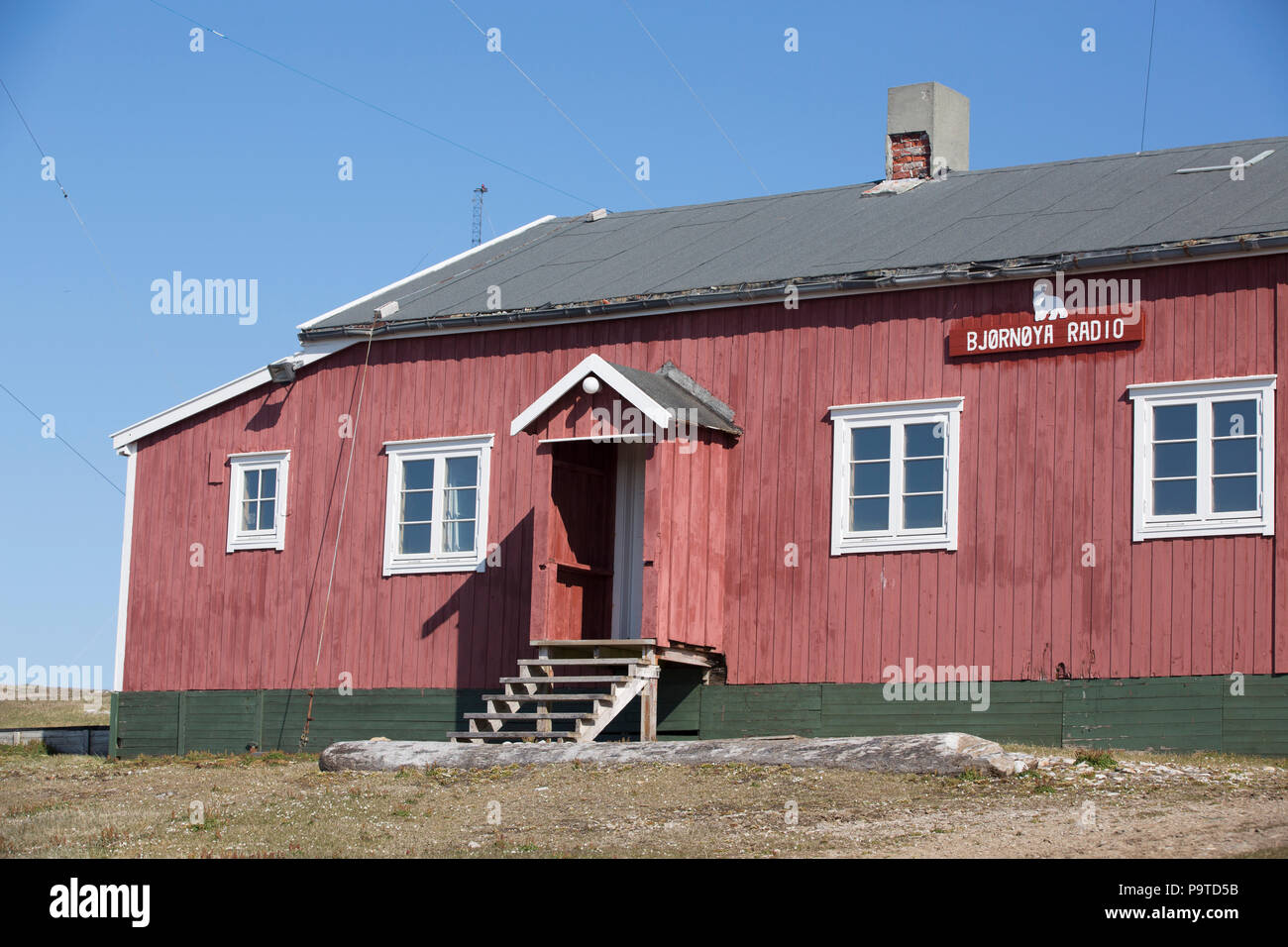 Svalbard, Bjørnøya, Bear Island Radio Gebäude Stockfoto