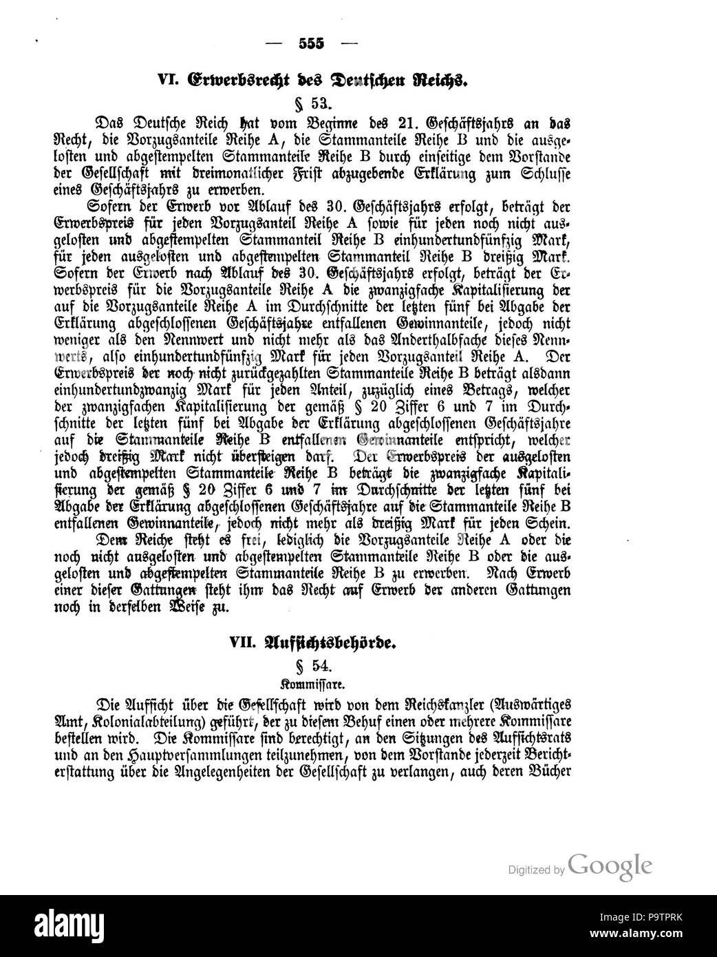 419 Deutsches Reichsgesetzblatt 1906 029 555 Stockfoto