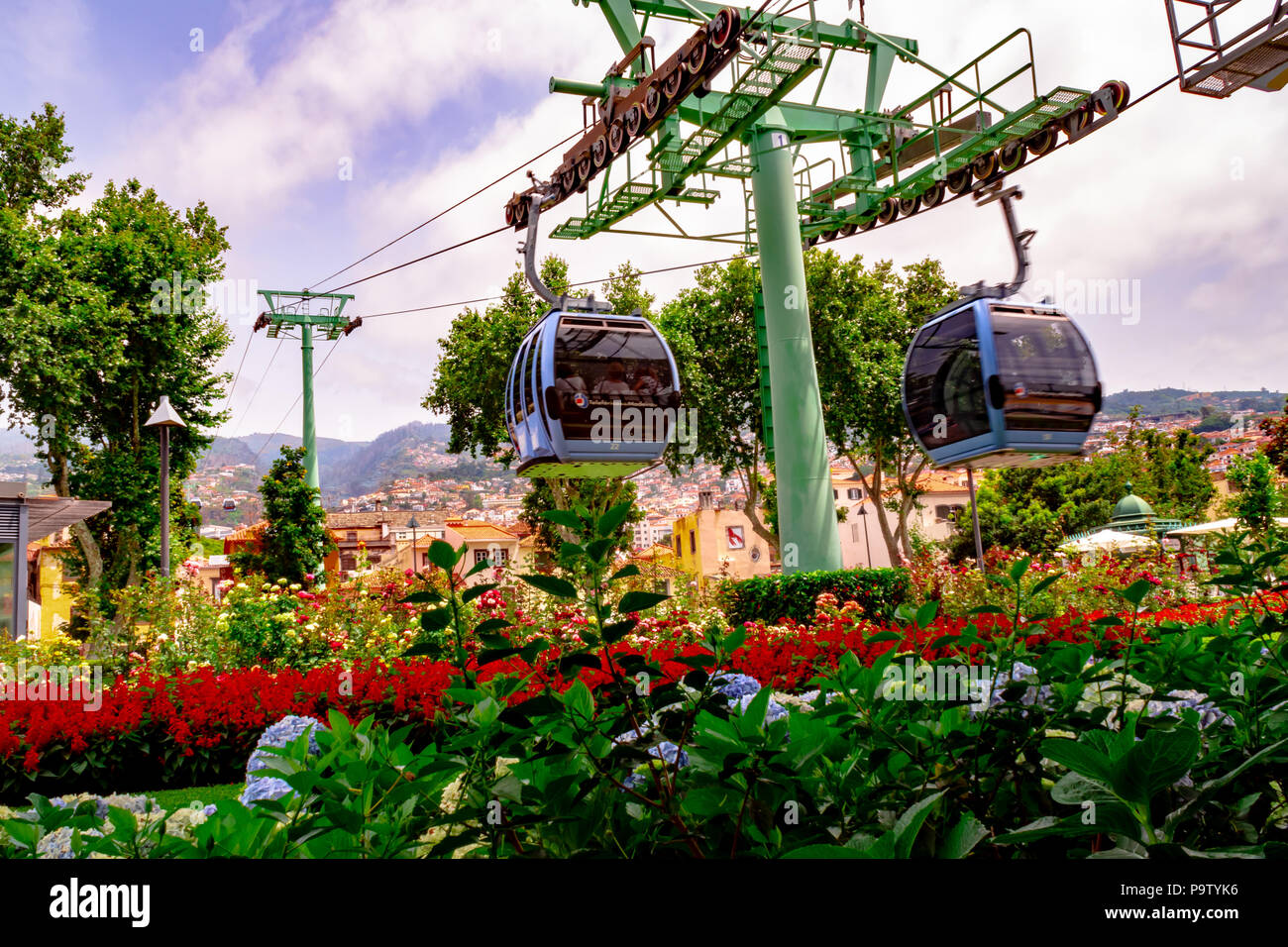 Teleferico do Funchal auf Madeira Stockfoto