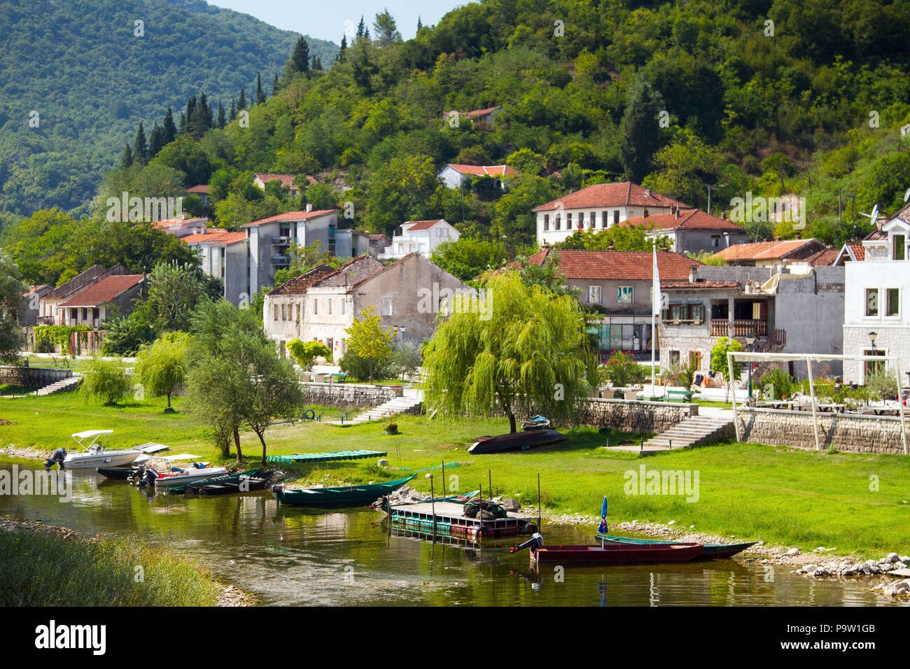 Montenegro Rijeka Crnojevića Stockfoto