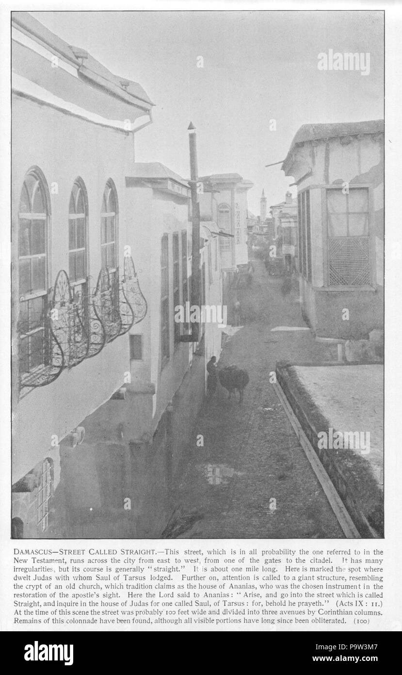 369 Damaskus, Straße namens Gerade. 100. Heiligen Land fotografiert. Daniel B. Shepp. 1894 Stockfoto