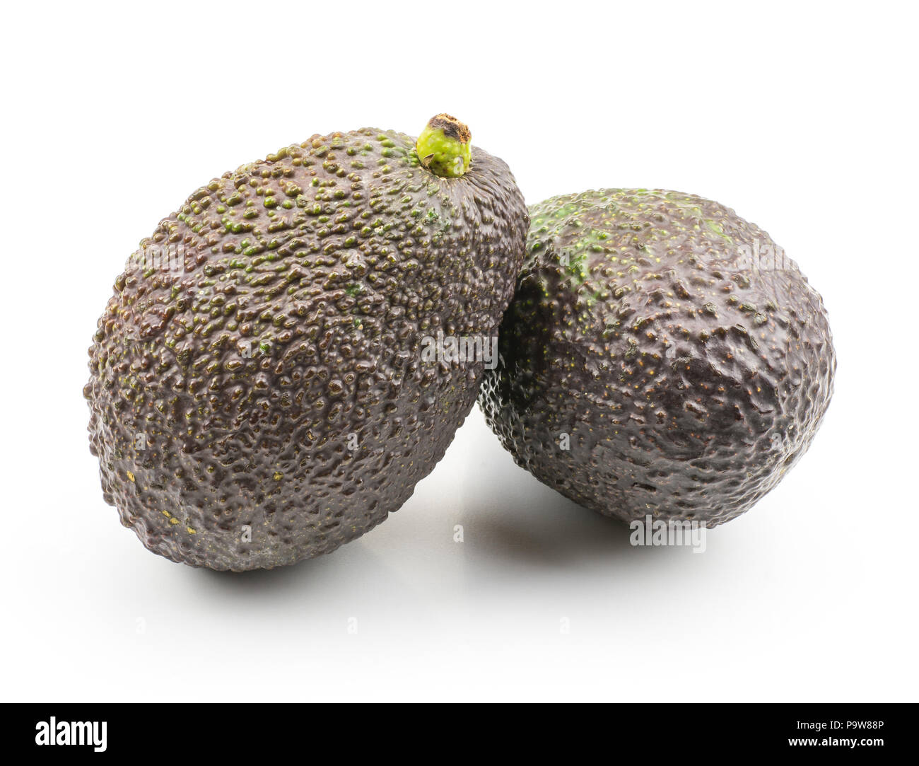 Grun Braun Avocado Reif Auf Weissem Hintergrund Zwei Alligator