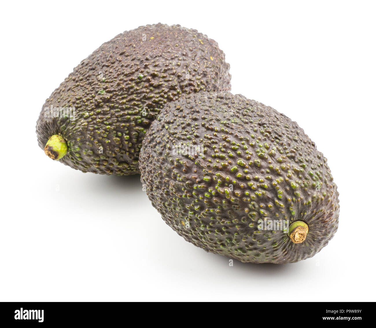 Zwei Grun Braun Avocado Auf Weissem Hintergrund Reif Alligator