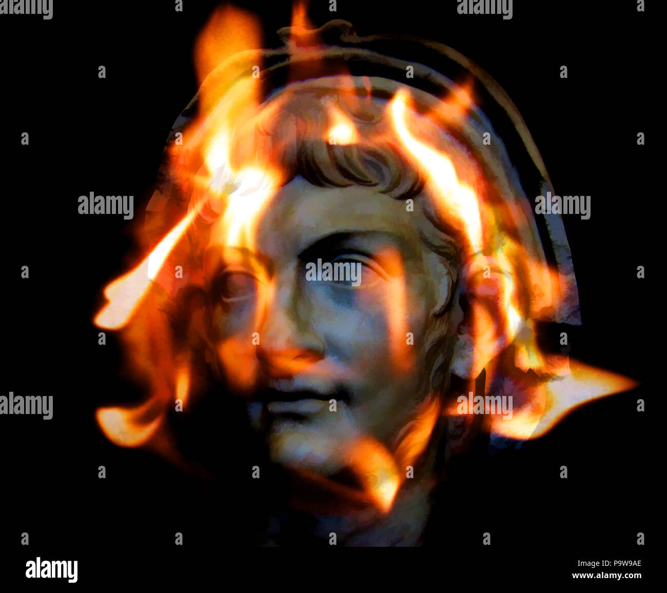 Digitale Illustration Kunst. Nero römischer Kaiser. Stockfoto
