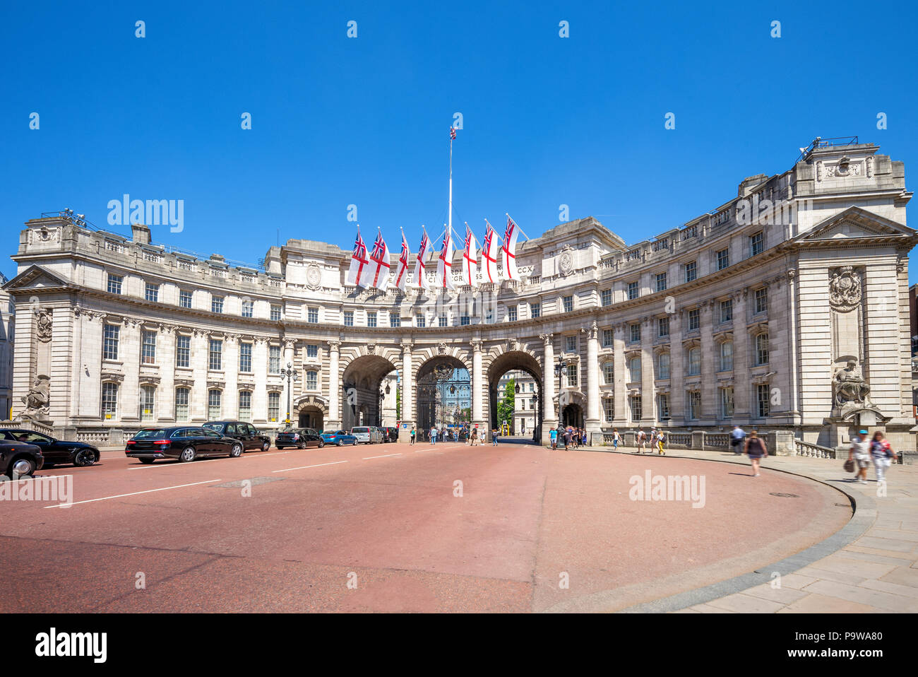 Admiralty Arch, ein Wahrzeichen Gebäude in London, Großbritannien Stockfoto