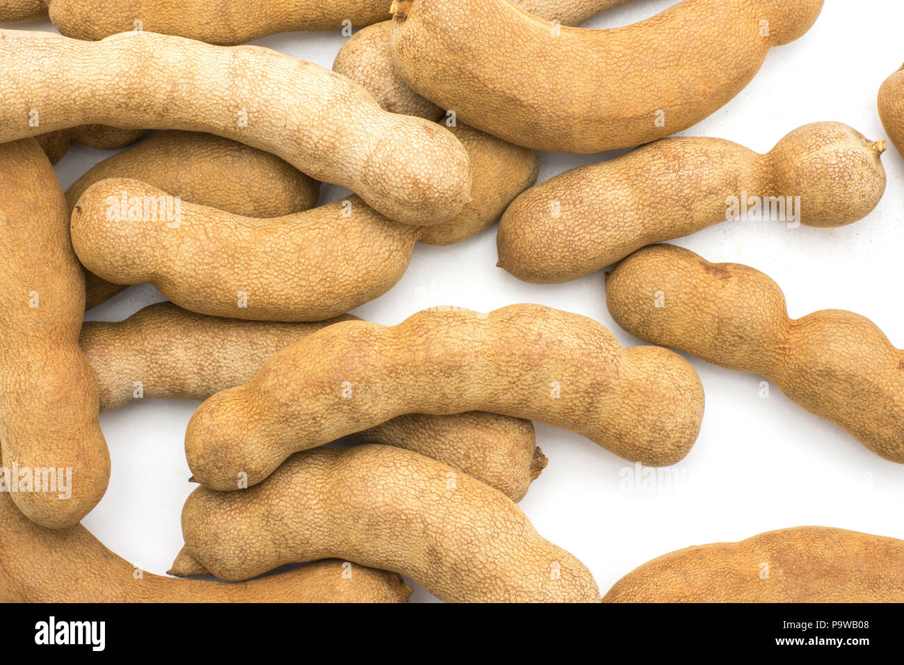 Indische Termine Tamarind isoliert auf weißem Hintergrund Stockfoto