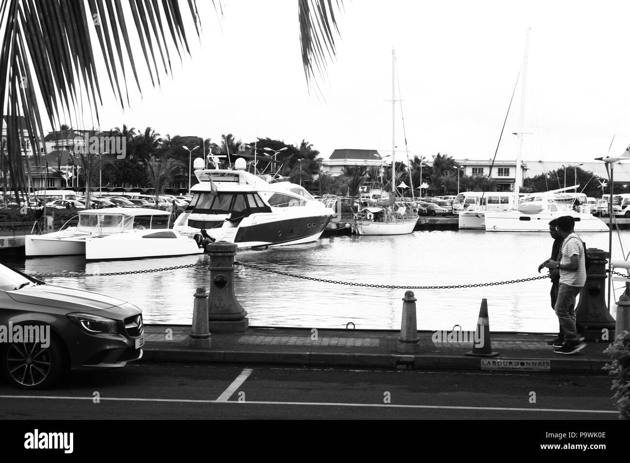 Le Caudan Waterfront ist eine kommerzielle Entwicklung in Port Louis, die Hauptstadt von Mauritius. Zur Ausstattung gehören Geschäfte, Banken, Casinos, Kinos Stockfoto