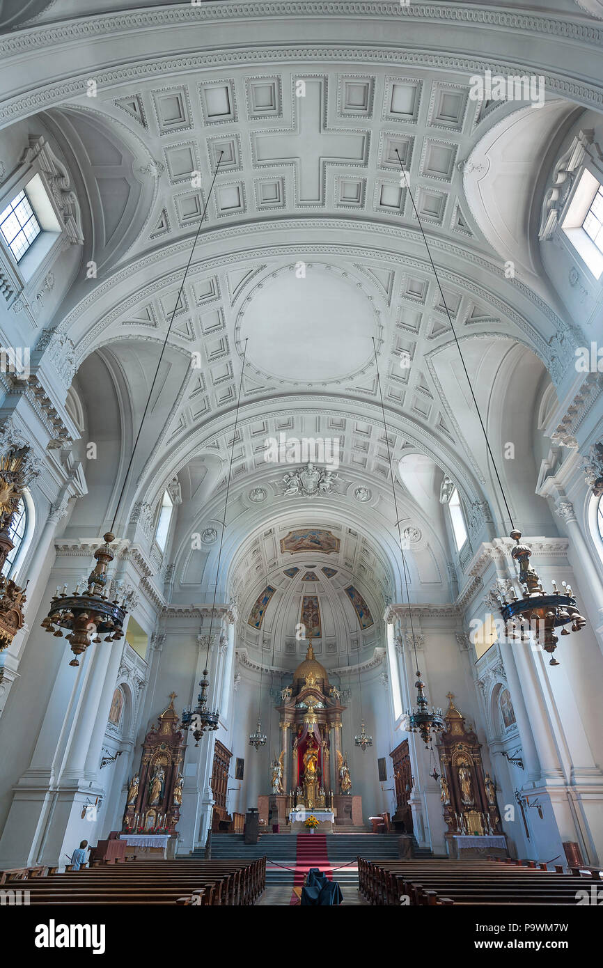 Interieur, Pfarrkirche St. Margaret, Margaretenkirche, Sendling, München, Oberbayern, Bayern, Deutschland Stockfoto