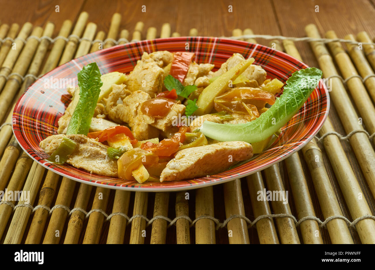 Szechuan Mala Huhn, China Sichuan, Chongqing Huhn mit Paprika die würzige Stockfoto