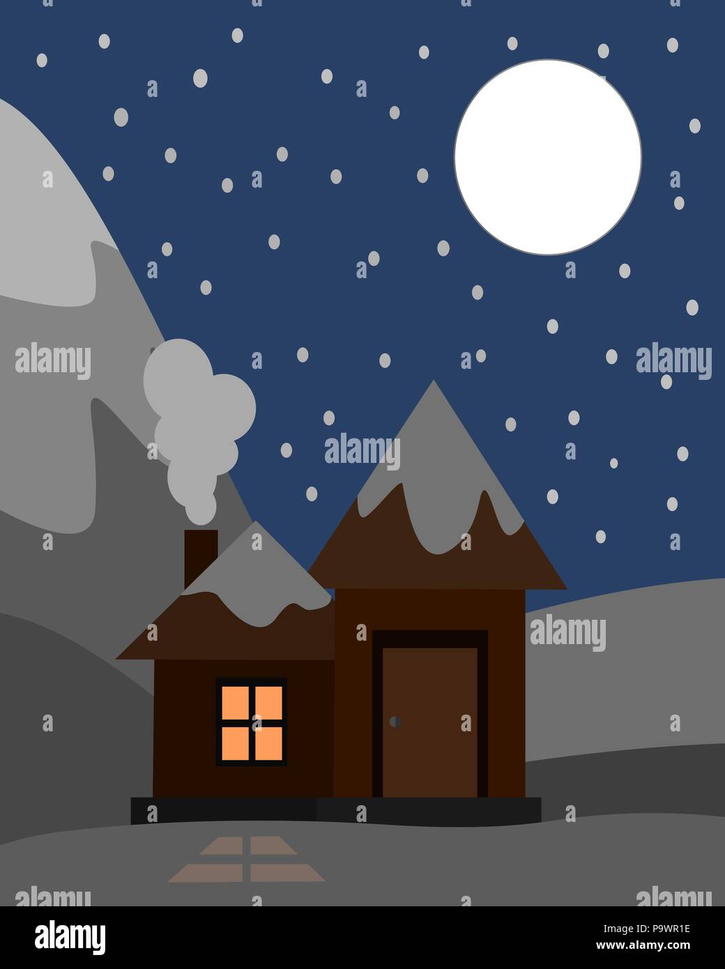 Winter Nacht Vektor Stock Vektor