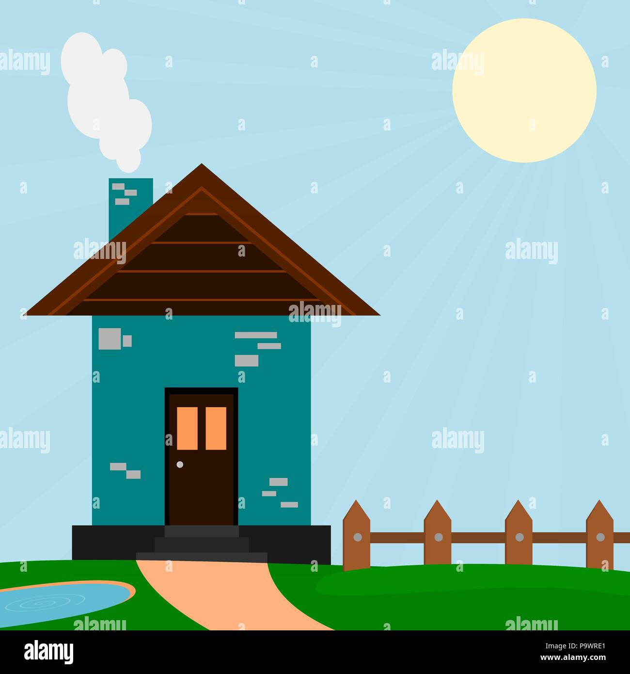 Sommer Haus Vektor Stock Vektor