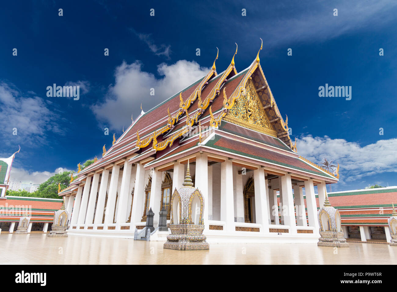 Tempel Wat Saket Ratcha Wora Maha Wihan in Pom Präp Sattru Phai district, Bangkok, Thailand Stockfoto