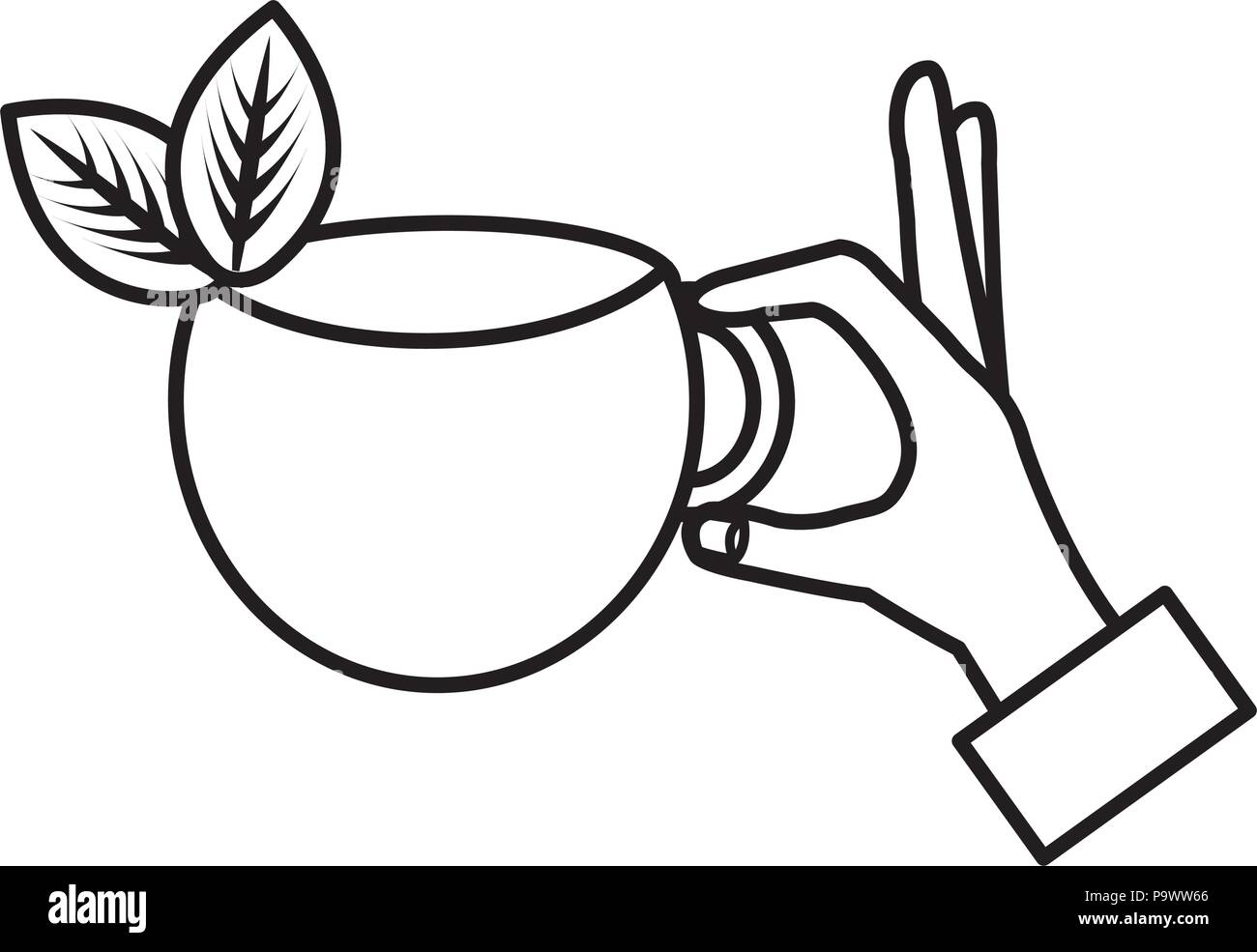 Hand mit Tee Tasse Stock Vektor