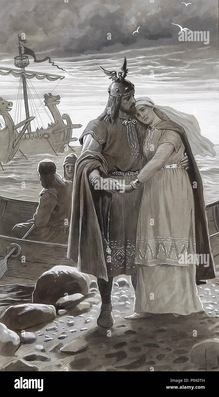 NyströM Jenny - Illustration bis 'ragnar Lodbroks Och Hans Söners Saga' Stockfoto