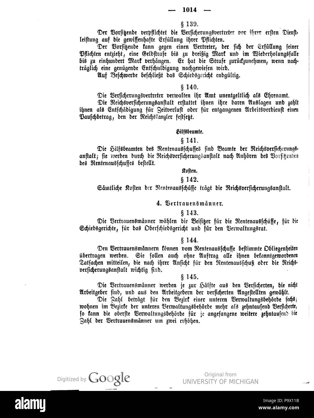446 Deutsches Reichsgesetzblatt 1911 068 1014 Stockfoto