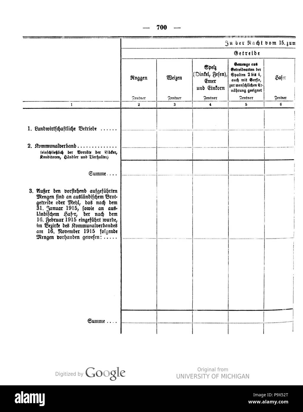 461 Deutsches Reichsgesetzblatt 1915 148 700 Stockfoto