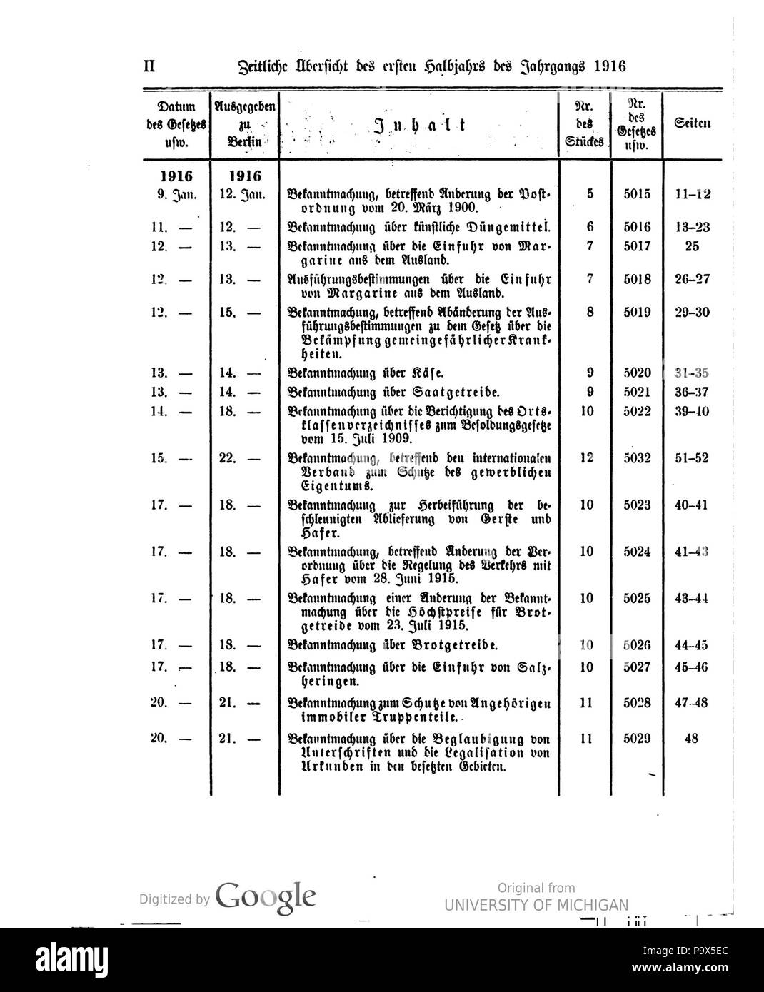 462 Deutsches Reichsgesetzblatt 1916 000 0004 Stockfoto
