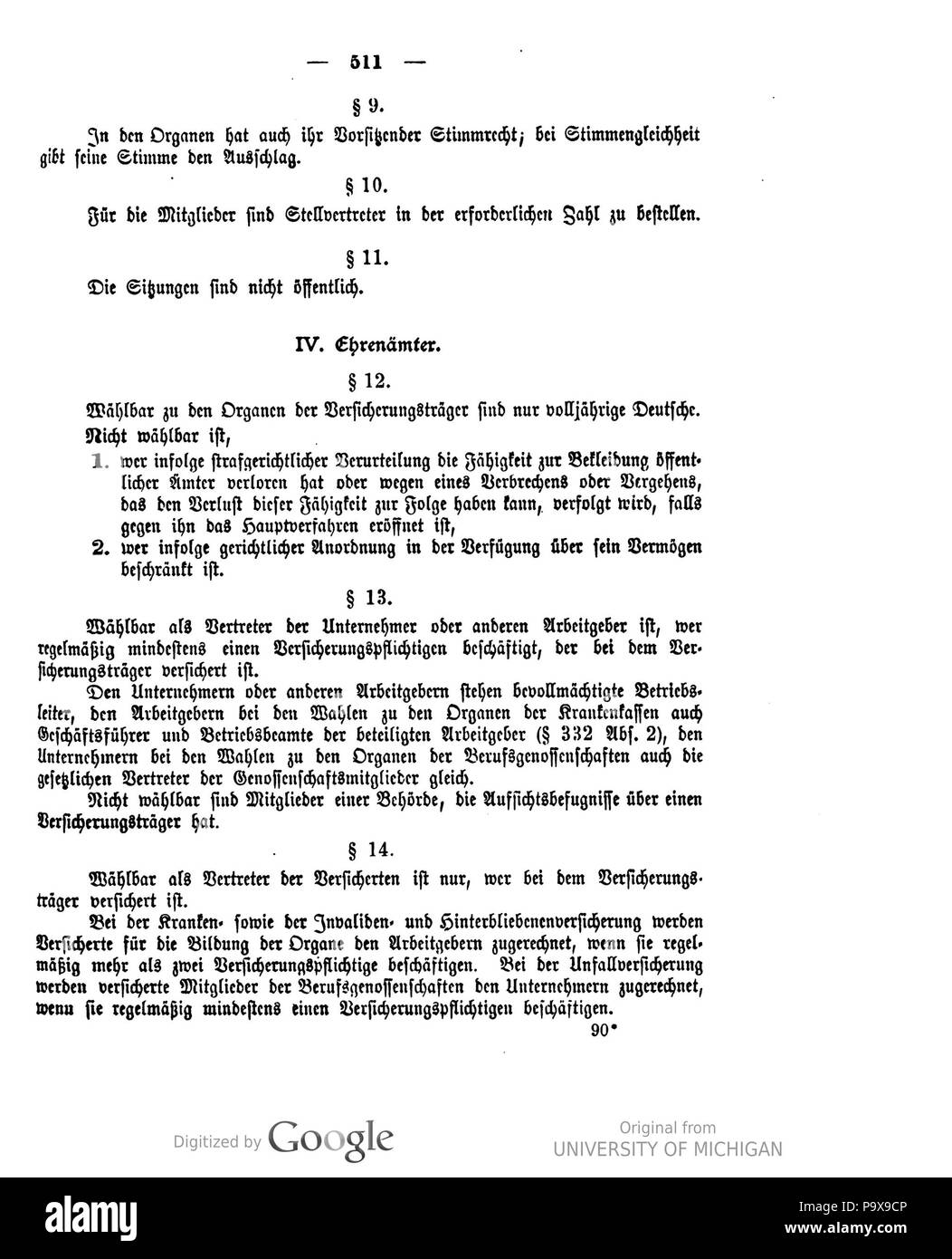 443 Deutsches Reichsgesetzblatt 1911 042 0511 Stockfoto