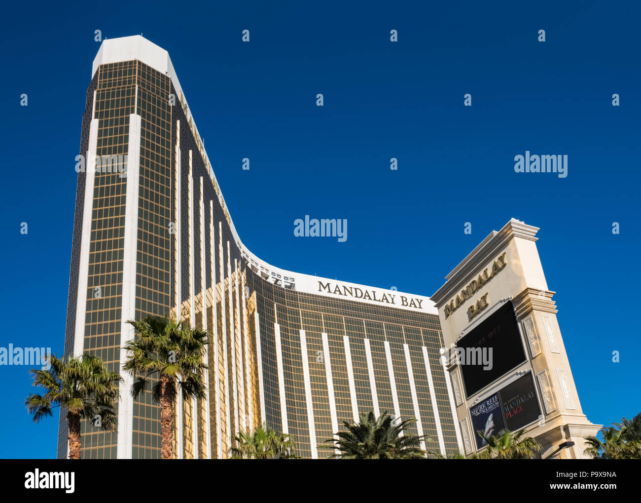 Berühmte Mandalay Bay Hotel & Casino, Las Vegas, Nevada, USA Stockfoto