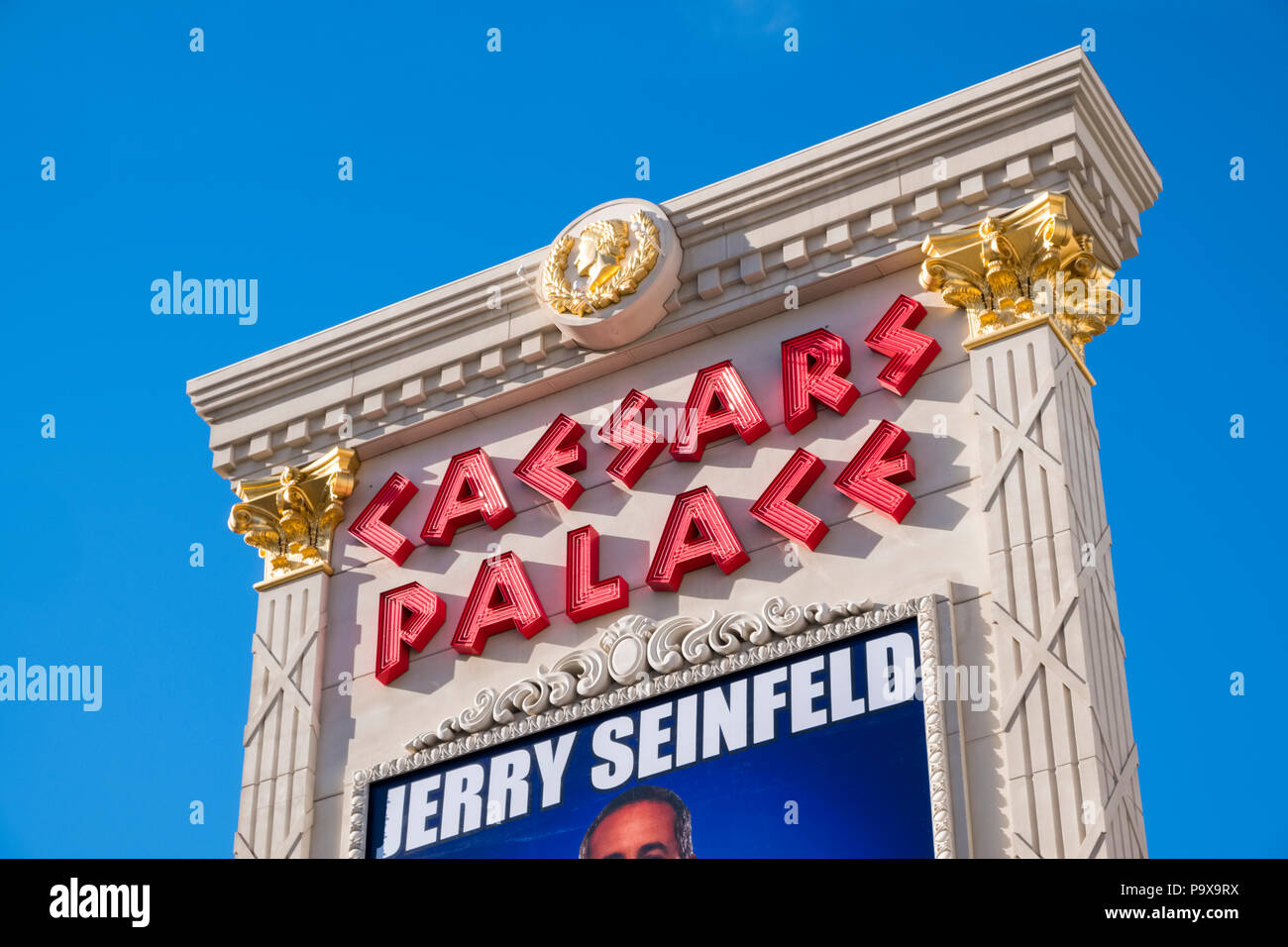 Logo und Caesars Palace, Las Vegas, Nevada, USA Stockfoto