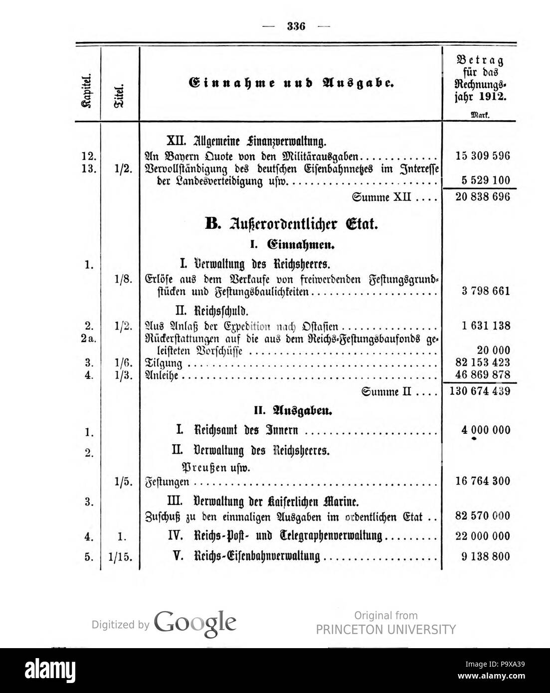 449 Deutsches Reichsgesetzblatt 1912 031 336 Stockfoto