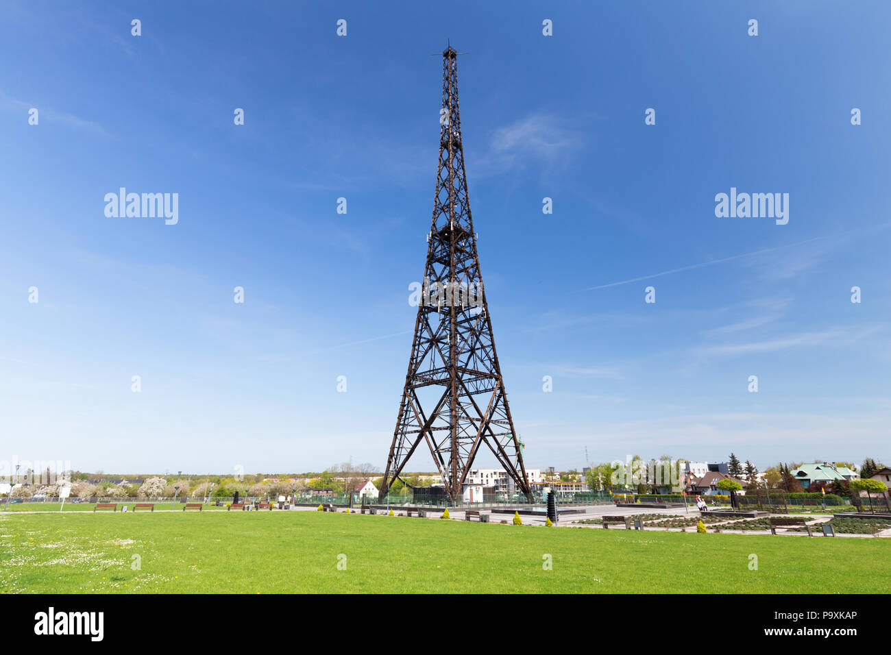 Gliwice in Schlesien. Eine alte Holz- Radio Tower, eines der Symbole der Beginn des Zweiten Weltkrieges in Polen Stockfoto