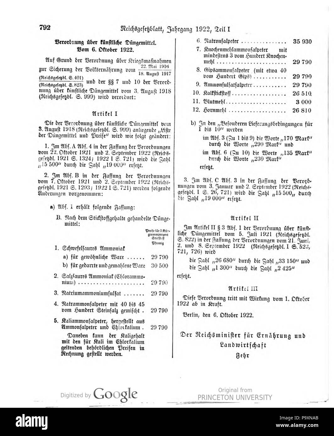 524 Deutsches Reichsgesetzblatt 22T 1 068 0792 Stockfoto