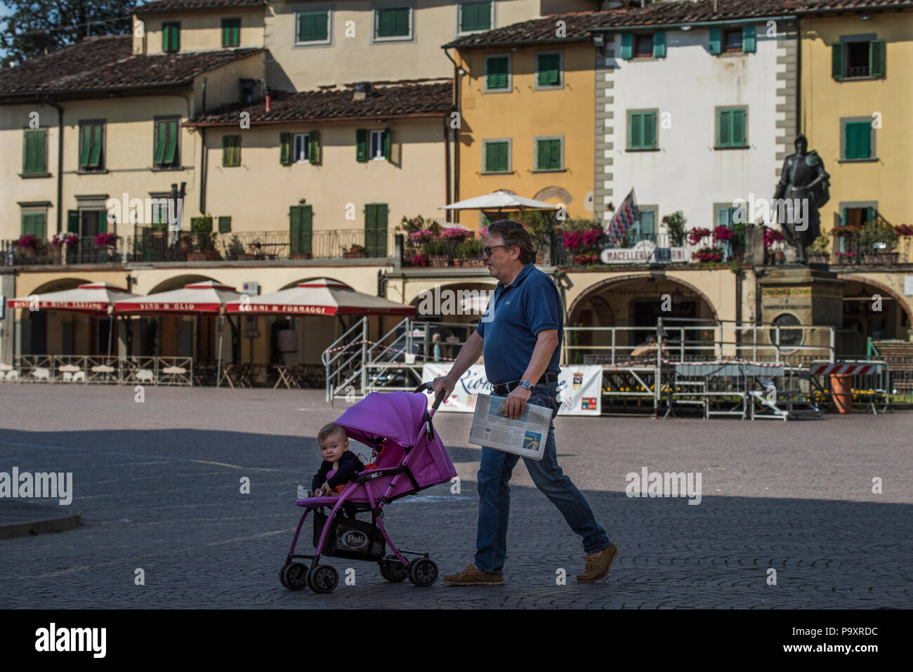 Greve in Chianti, Toskana, Italien. Juni 2018 Greve in Chianti (der alte Name war Greve, 1972 es Greve in Chianti wurde nach der Aufnahme von t umbenannt Stockfoto