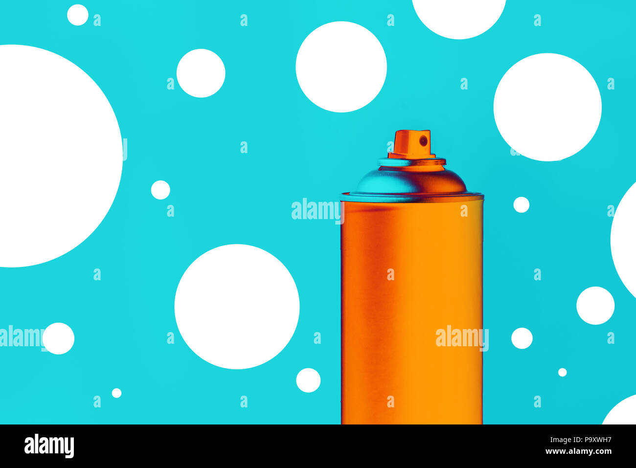 Duotone Image der Farbe spraydose für Graffiti Artwork mit Kopie Raum Stockfoto