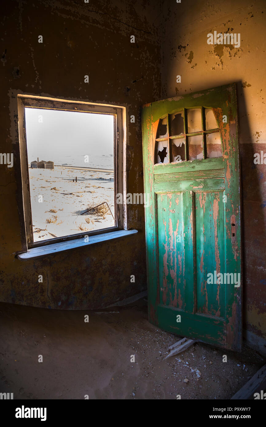 Interior Detail, Kolmanskop, die Geisterstadt, in der Nähe von Lüderitz, Namibia, Stockfoto