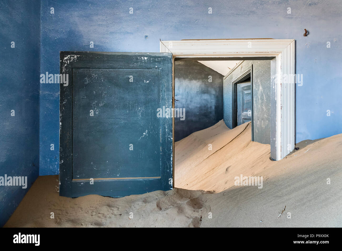 Interior Detail, Kolmanskop, die Geisterstadt, in der Nähe von Lüderitz, Namibia Stockfoto