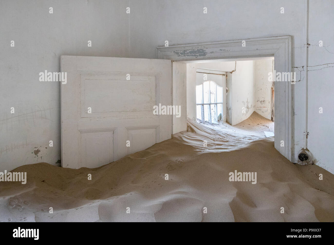 Interior Detail, Kolmanskop, die Geisterstadt, in der Nähe von Lüderitz, Namibia Stockfoto