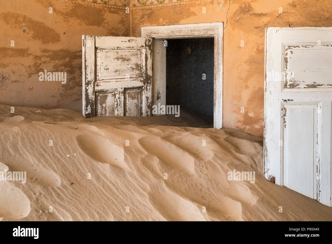 Interior Detail, Kolmanskop, die Geisterstadt, in der Nähe von Lüderitz, Namibia Stockfoto