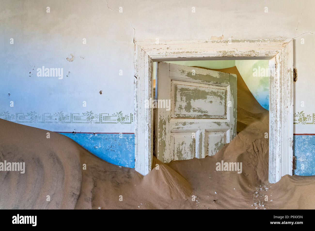 Interior Detail, Kolmanskop, die Geisterstadt, in der Nähe von Lüderitz, Namibia Stockfoto