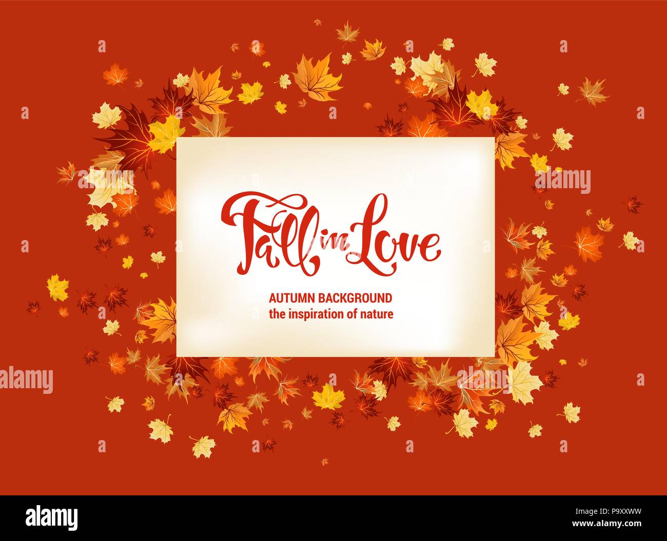 Herbst Ahorn Blätter als Frame Stock Vektor