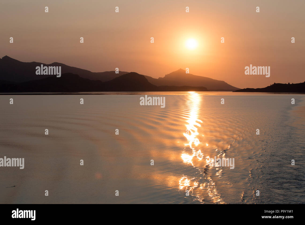 Sonnenaufgang in Geographic Harbor, Katmai National Park, Alaska Stockfoto