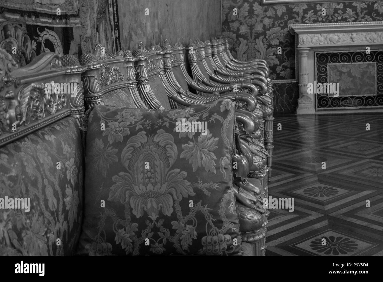 Thron in einem königlichen Palast Stockfoto