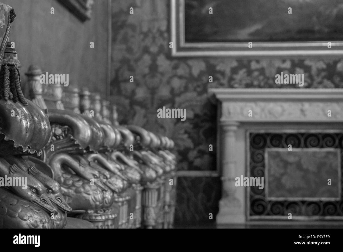 Thron in einem königlichen Palast Stockfoto