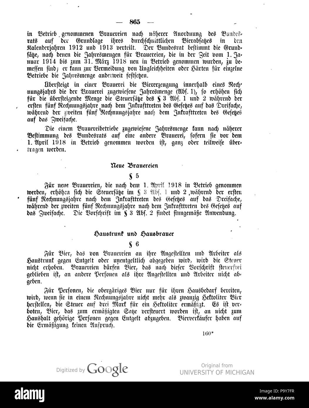 482 Deutsches Reichsgesetzblatt 1918 098 0865 Stockfoto