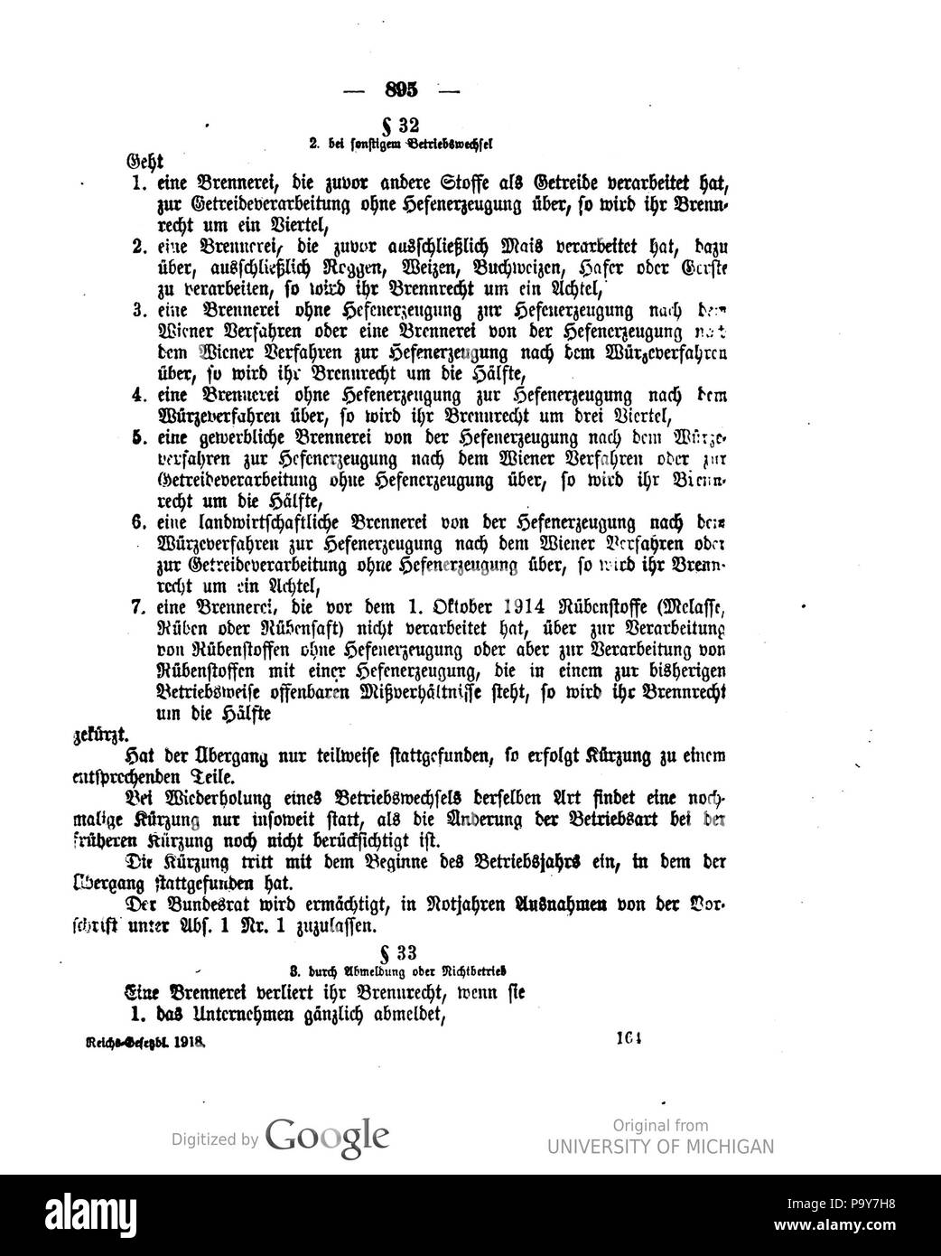 482 Deutsches Reichsgesetzblatt 1918 099 0895 Stockfoto