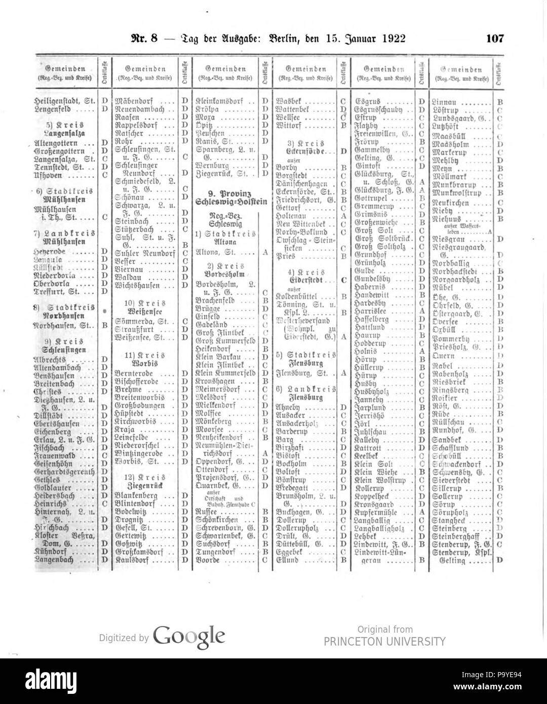 520 Deutsches Reichsgesetzblatt 22T 1 008 0107 Stockfoto