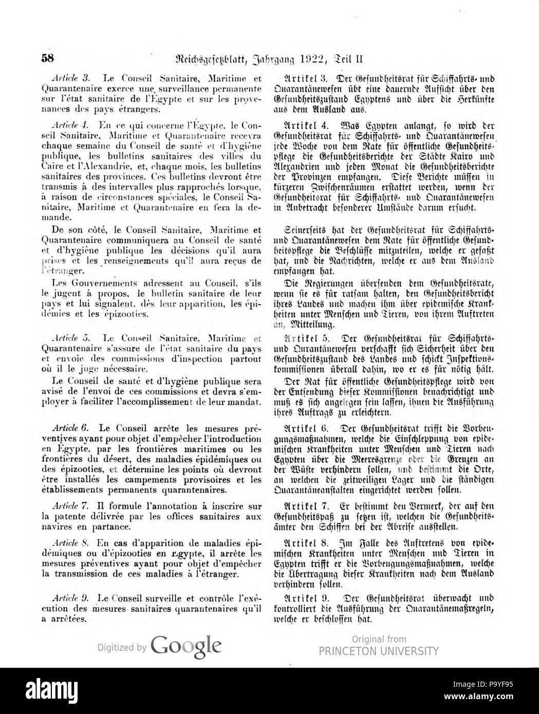 526 Deutsches Reichsgesetzblatt 22T 2 001 0058 Stockfoto