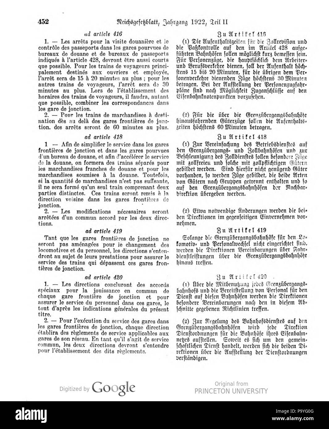 527 Deutsches Reichsgesetzblatt 22T 2 010 0452 Stockfoto