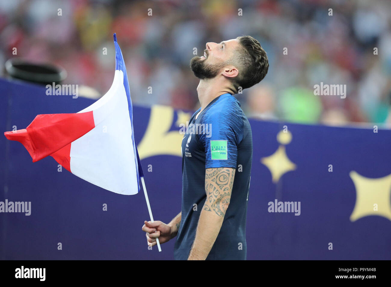 MOSCOU, Russland, 15.07.2018 - FRANCA - Kroatien - da França durante Partida contra Kroatien em Jogo valido pela Final da Copa do Mundo da Russland keine Estádio Luzhniki na Cidade de Moscou na Russland neste Domingo, 15. (Foto: William Volcov/Brasilien Foto Presse/Folhapress) Stockfoto