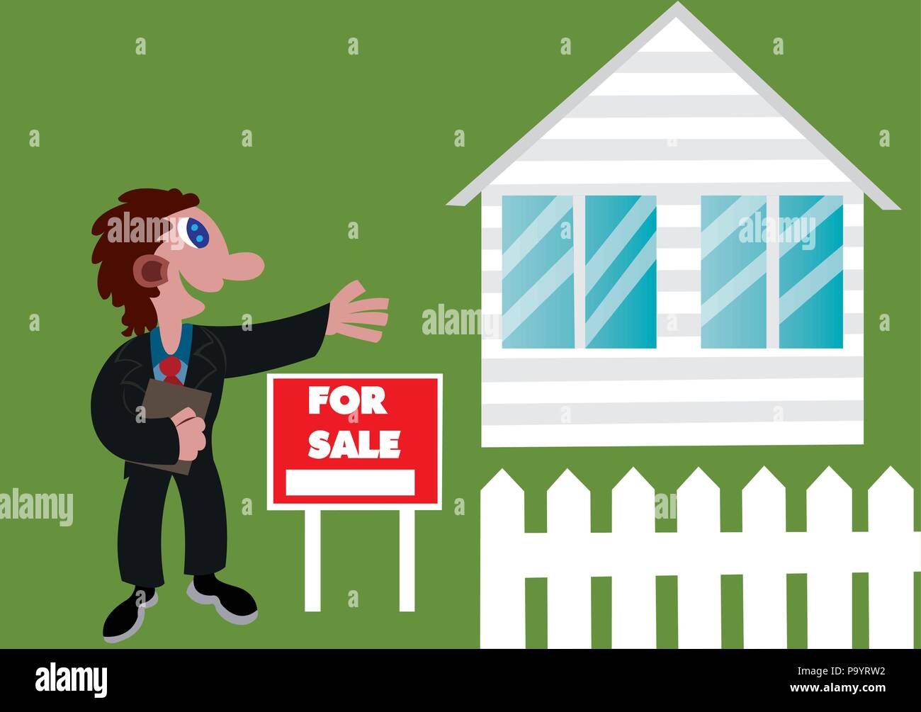 Immobilienmakler Werbung eine Zwangsvollstreckung zu Hause, Stock Vektor