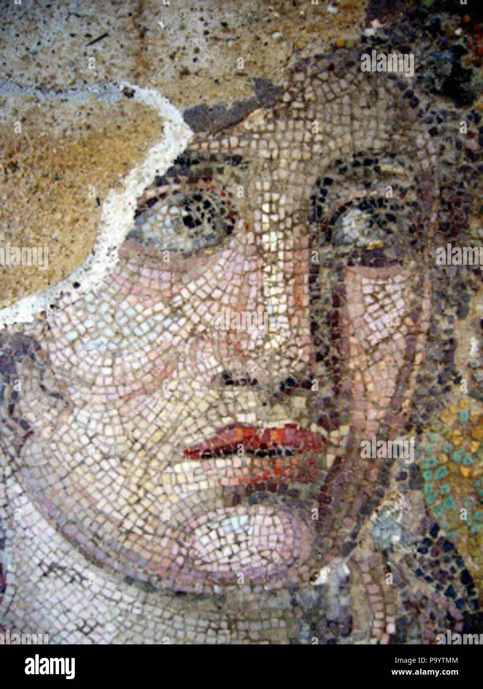 635 Angesichts des Dionysos (Detail), Mosaik aus dem Haus des Dionysos, Delos, Griechenland, 2. Jahrhundert v. Chr. Stockfoto