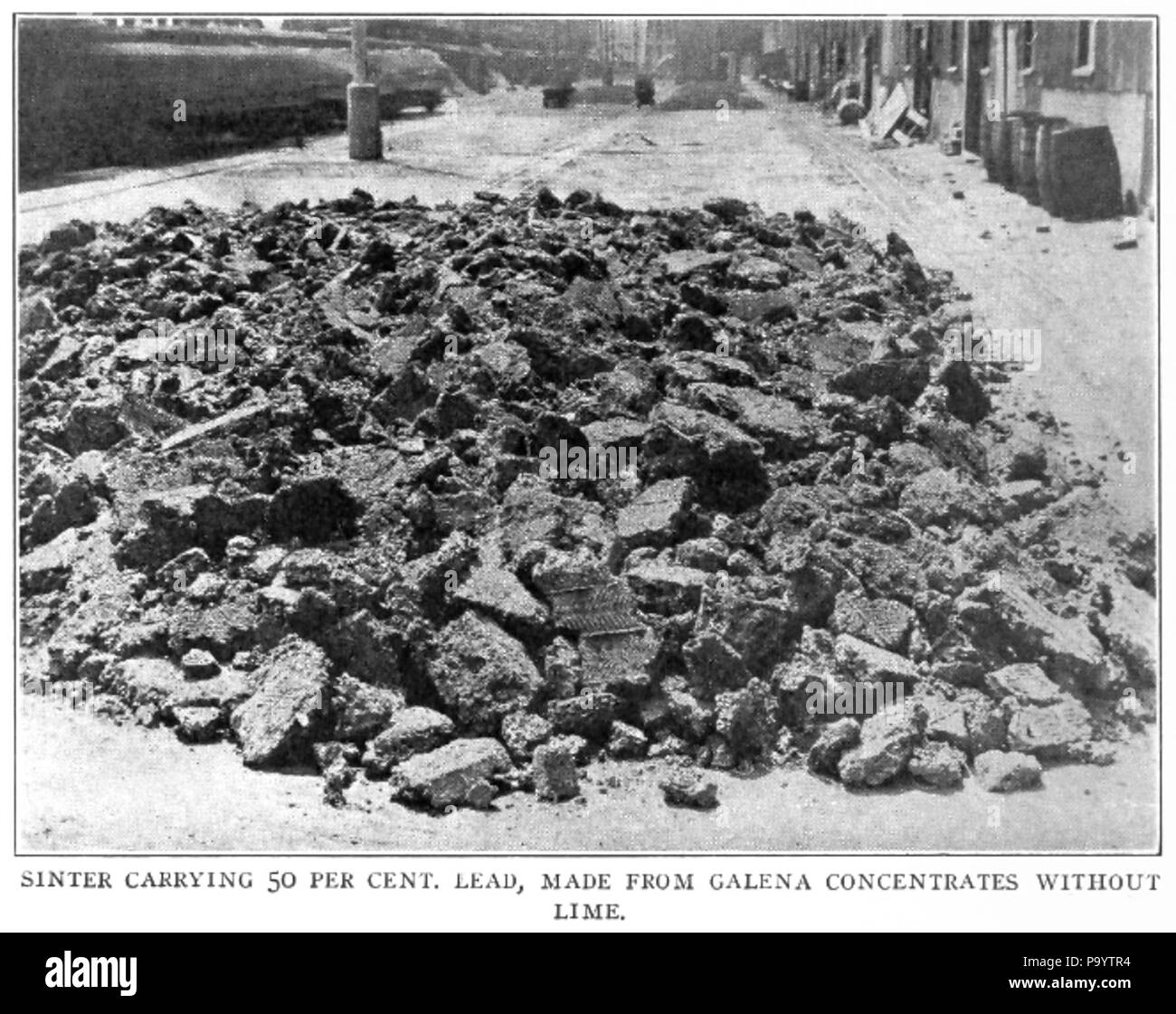 636 Fabrik- und Industrial Management (1891) (Leitung Erz sinter Heap) Stockfoto