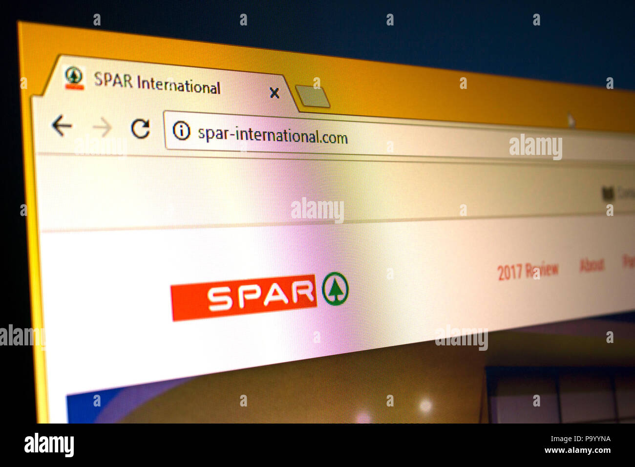 Spar International Website Stockfoto